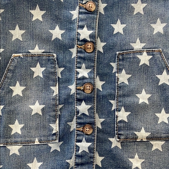 Denim Star-Print Overall Dress l 5T - Picture 2 of 7